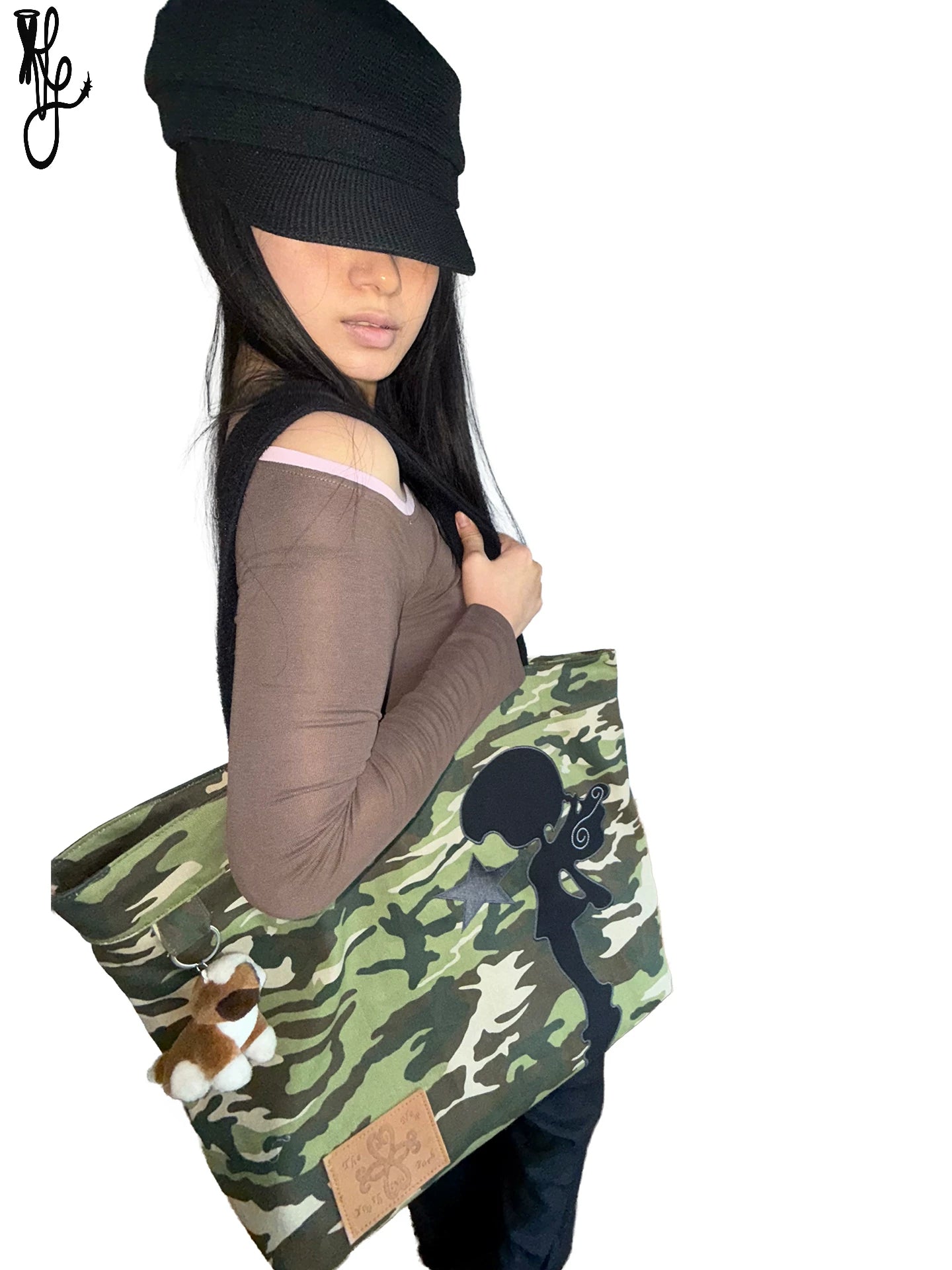 TheNewYouthPark Camouflage Large Shoulder Bag