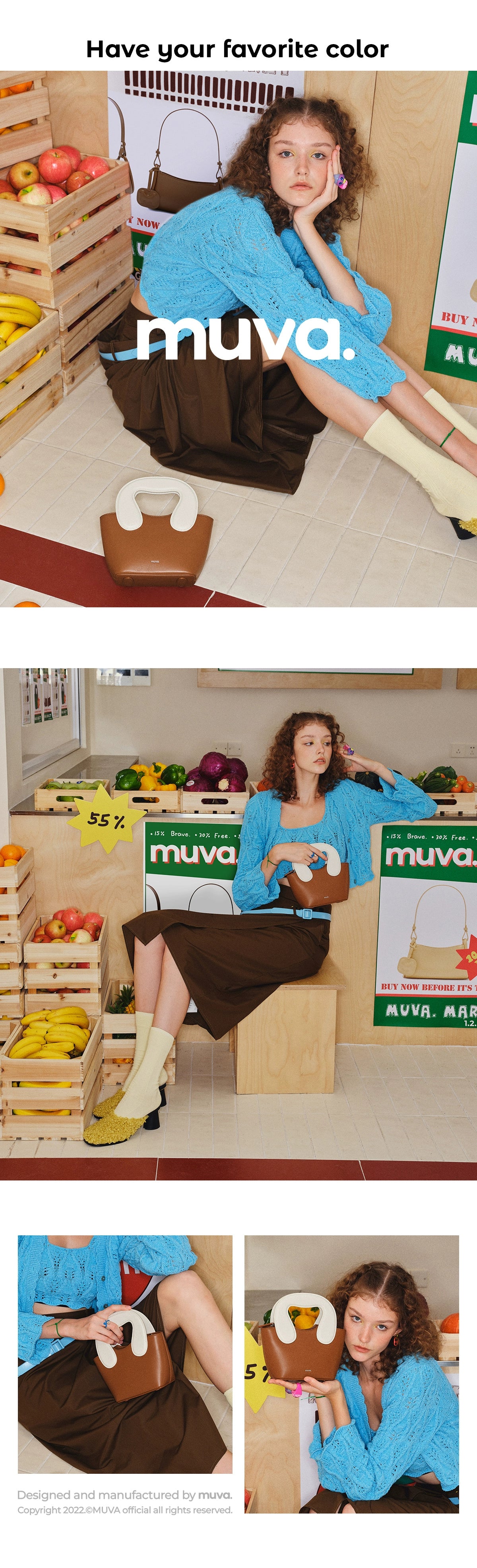 MUVA Vegetable Basket Messenger Bag Portable Tote Bag