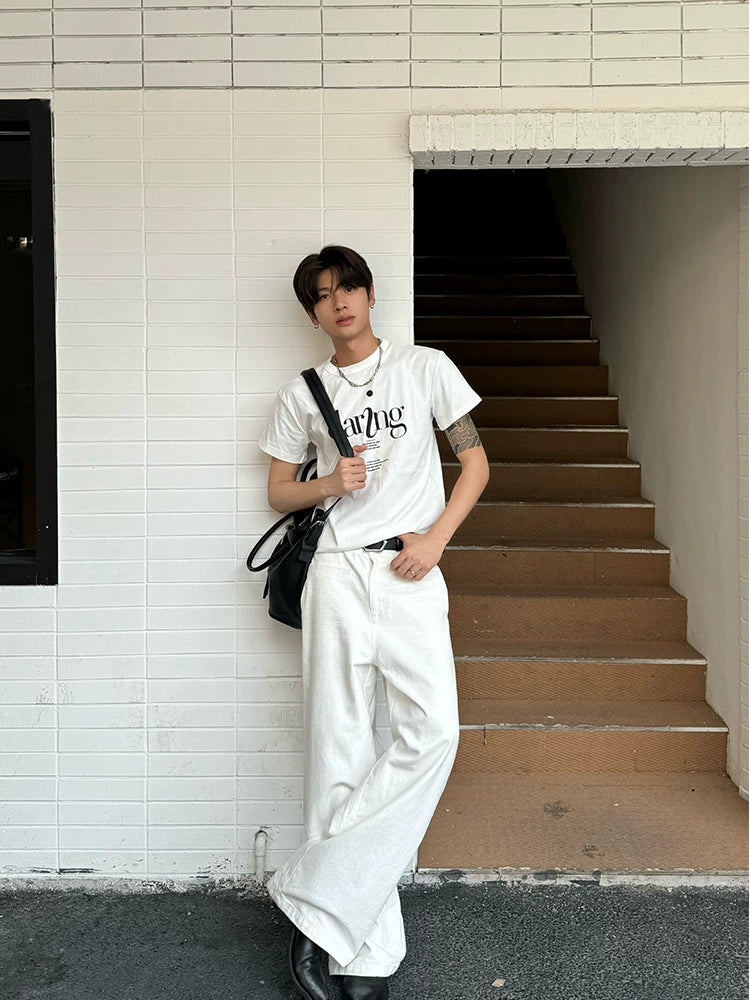 DM Tenacious Shoulder Simple Letter Elastic Tee