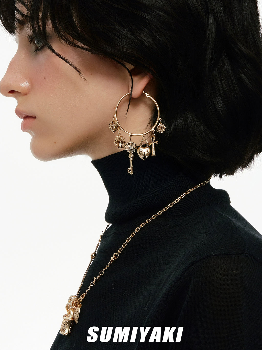 SUMIYAKI Retro Key Love Earrings
