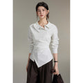 TYANG Irregular Waist Striped Shirt