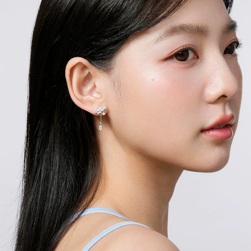 KADER Lilac Fringed Stud Earrings