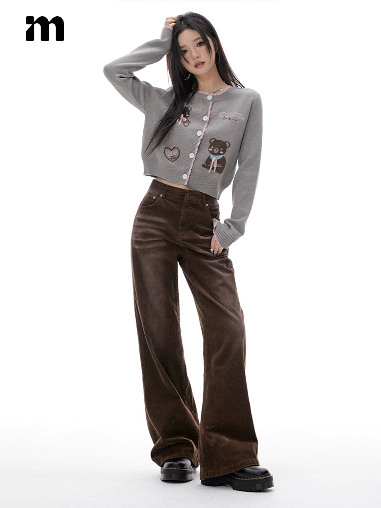 Imone Vintage Heavy Corduroy Loose Straight Casual Pants