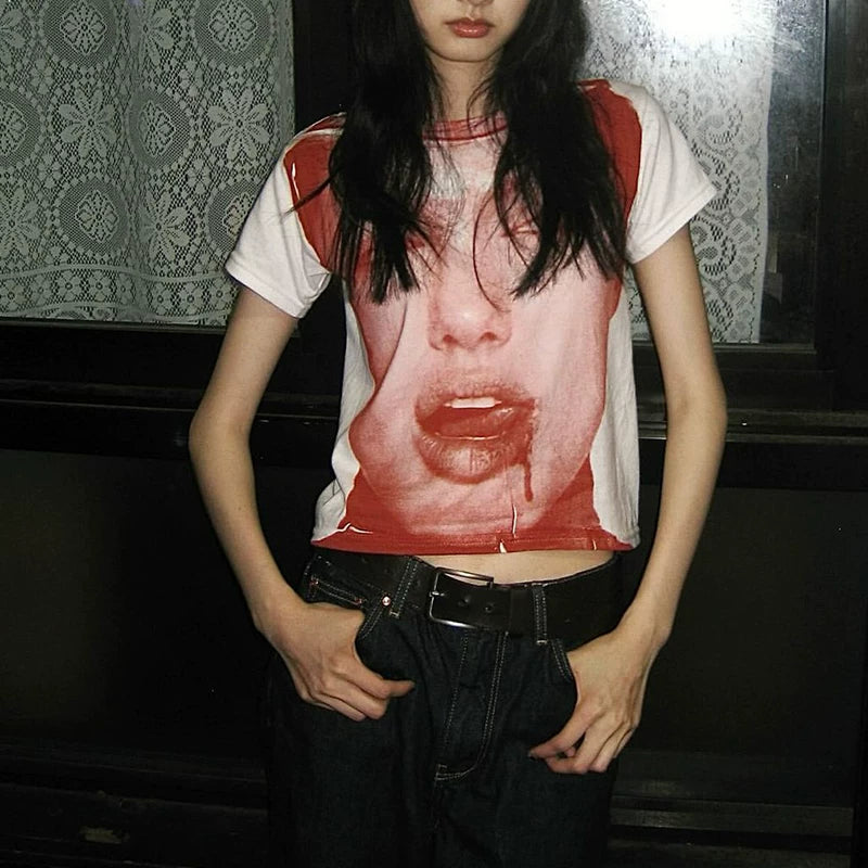 Wang Youbing Retro Portrait Lazy Wind Slim Tee