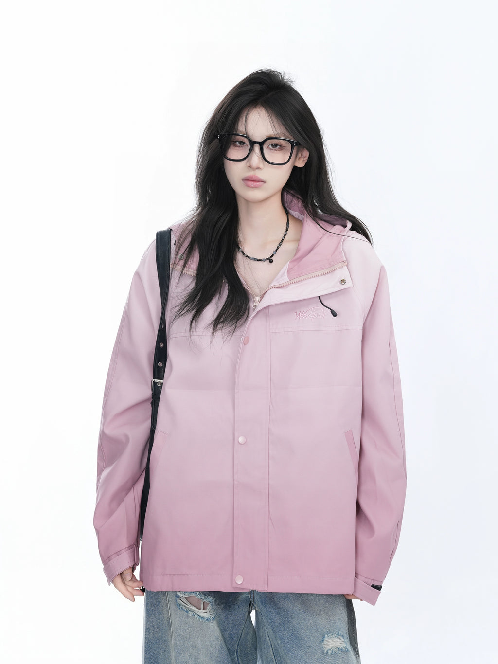 Zuocisankon Gradual Change Hooded Loose Jacket