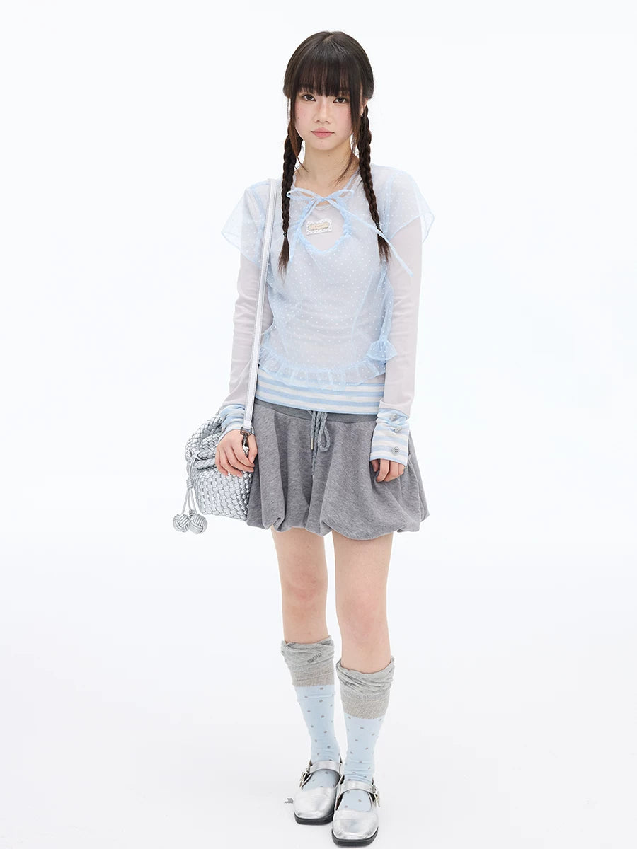 MOMSAYCAN Striped Splicing Long-sleeved Set