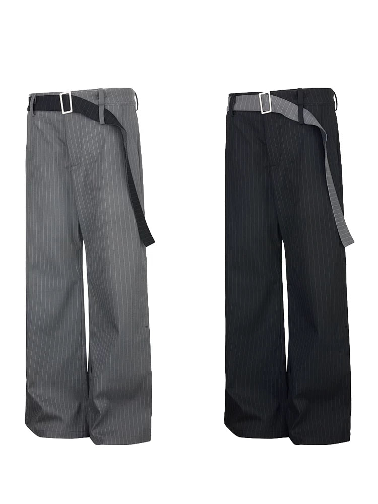 EME Striped Niche Loose Straight Thin Trousers