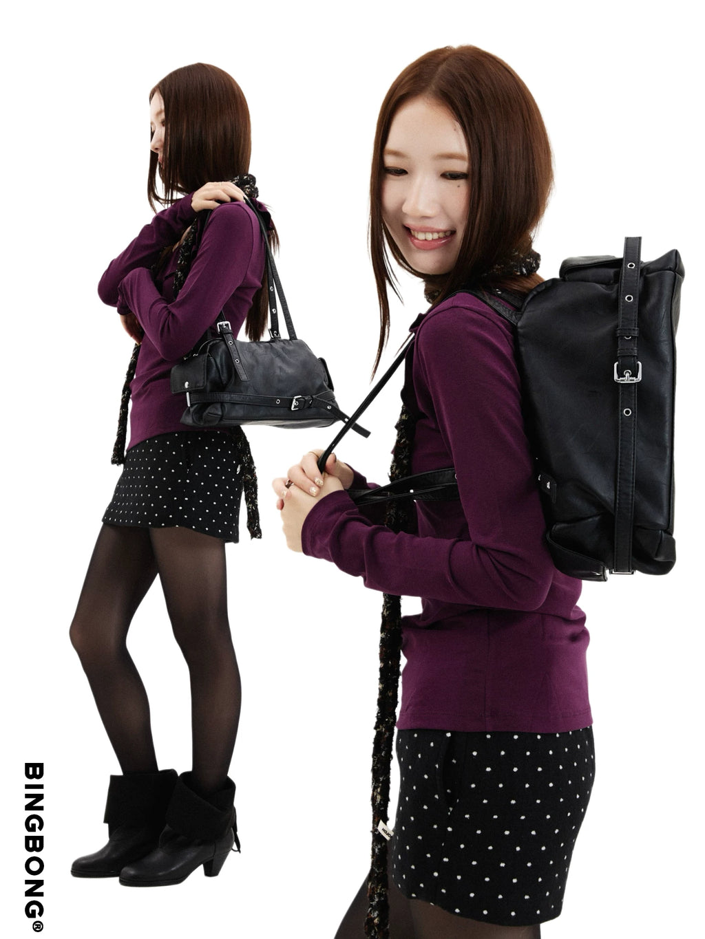 BINGBONG Retro Large Capacity Shoulder Handbag