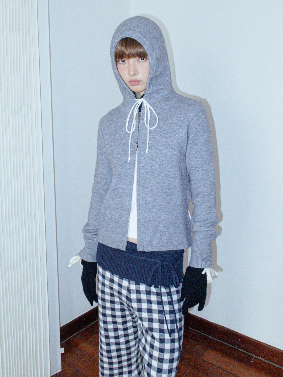 FUNKYFUN Double Zipper Micro-loose Knitted Sweater Jacket