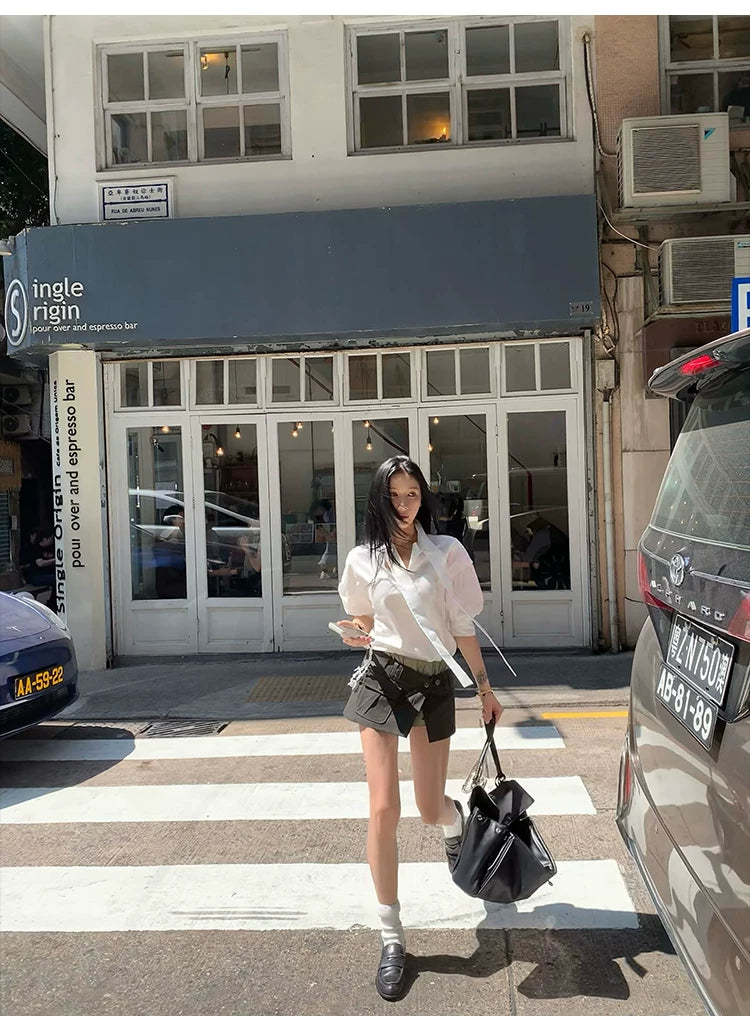 YOUNG KYLIN Stylish Stacked Shorts Skirt