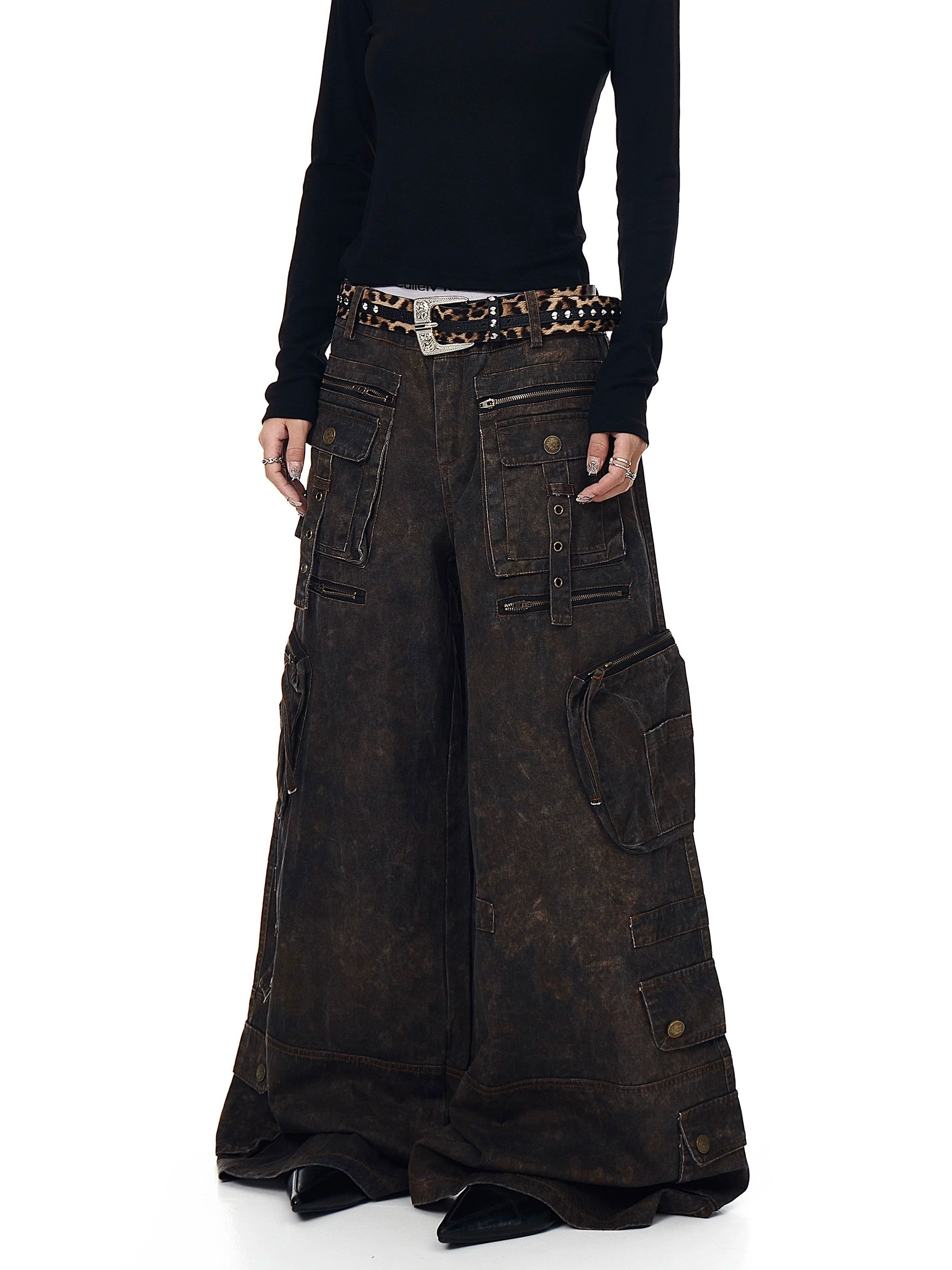 BLACKLISTS Old Tie-dye Multi-pocket Cargo Pants