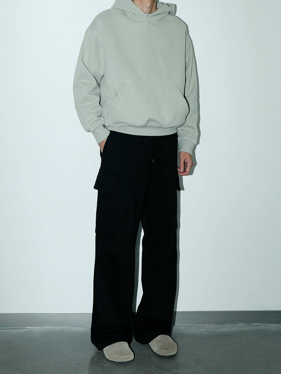 PLUS NO LOGO Pleated Loose Straight Trousers