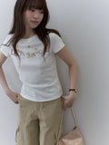 VOOE Graffiti Letter Print Crew Neck Versatile Tee