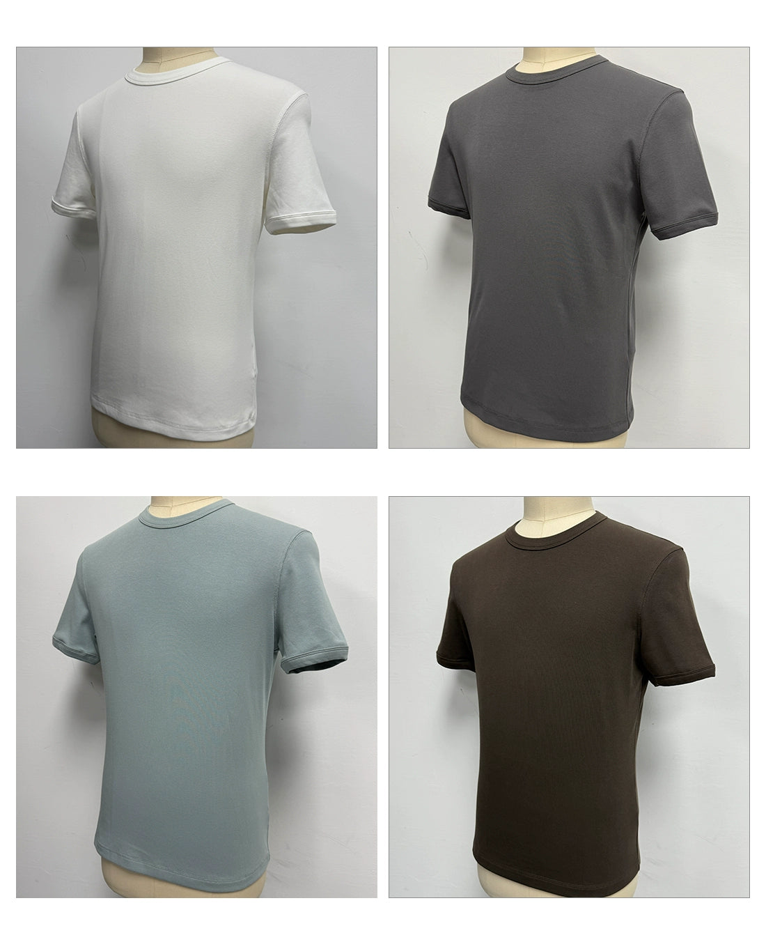 PLUS NO LOGO Elastic Sleeve Crew Neck Closed Sleeve Tee