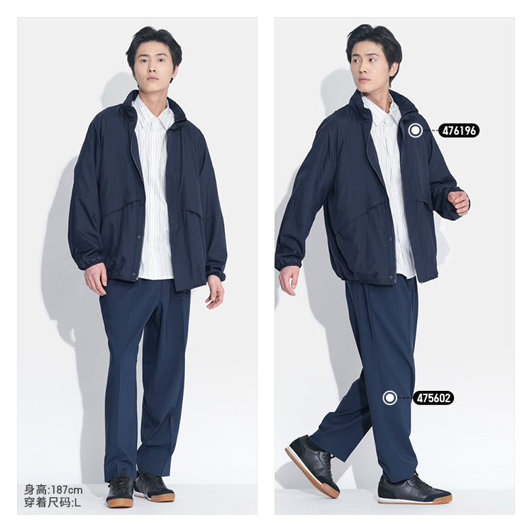 Uniqlo C series cooperation/men's and women's loose striped shirt short-sleeved shirt casual versatile 477643