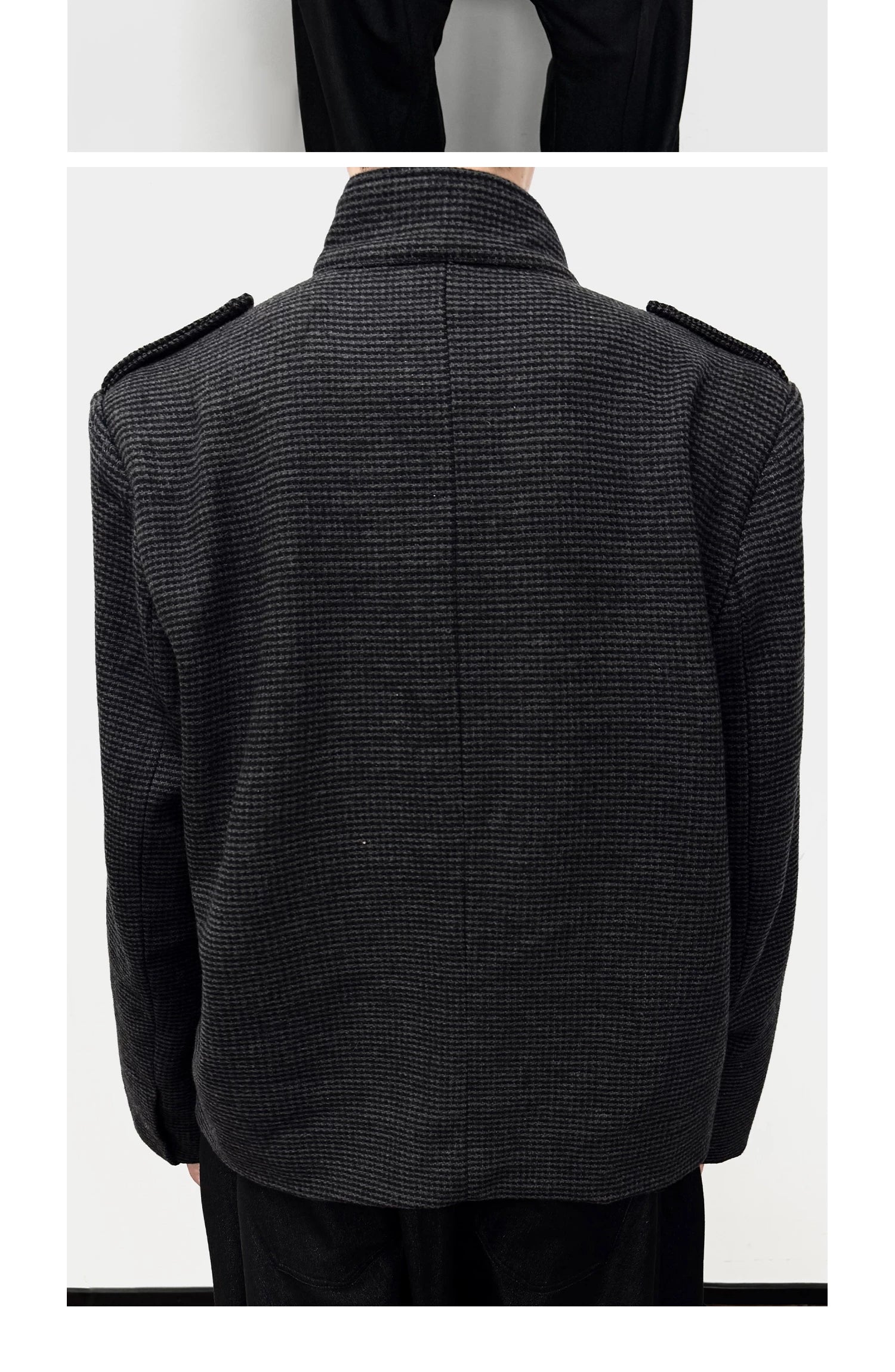 WANNA LAB Vintage Stand-Up Collar Short Jacket