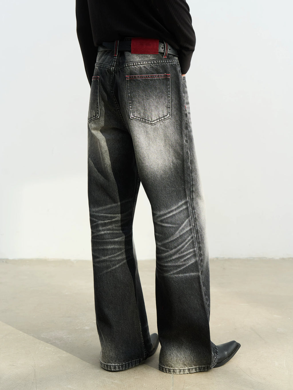 SOUTHFISH Retro Handmade Cat Whisker Jeans