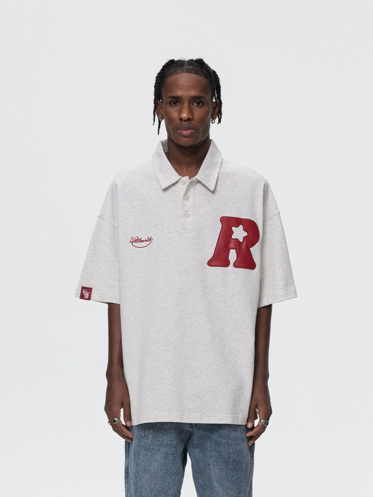 UNTILWERICH Vintage Polo Shirt Lapel Embroidered Tee