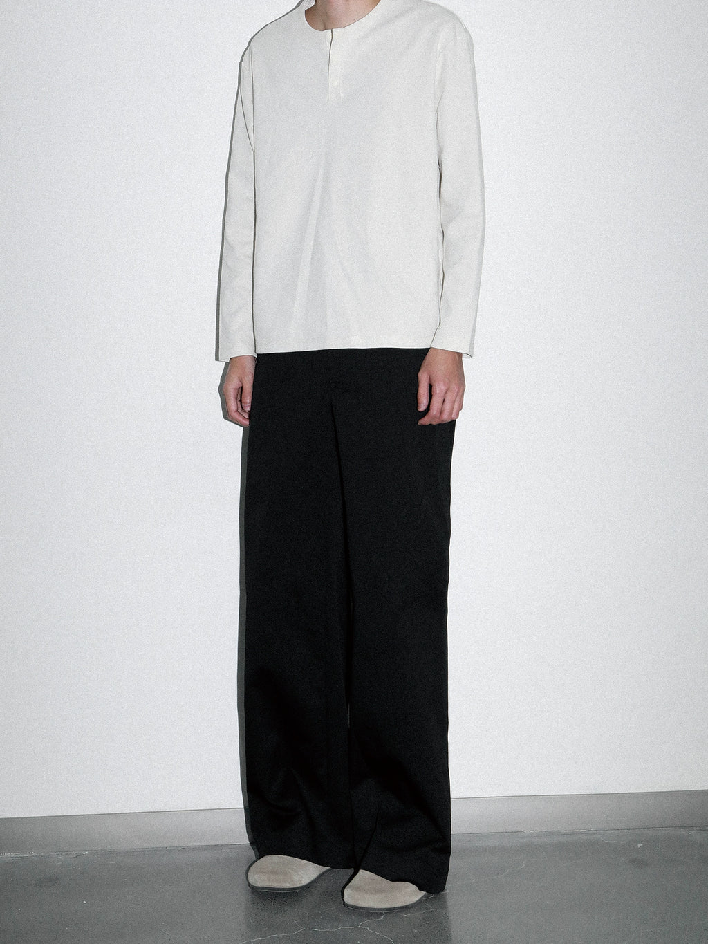 PLUS NO LOGO A Straight Wide-leg Slacks