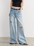 LINY LIBERTY Loose Ripped Wide-leg Jeans