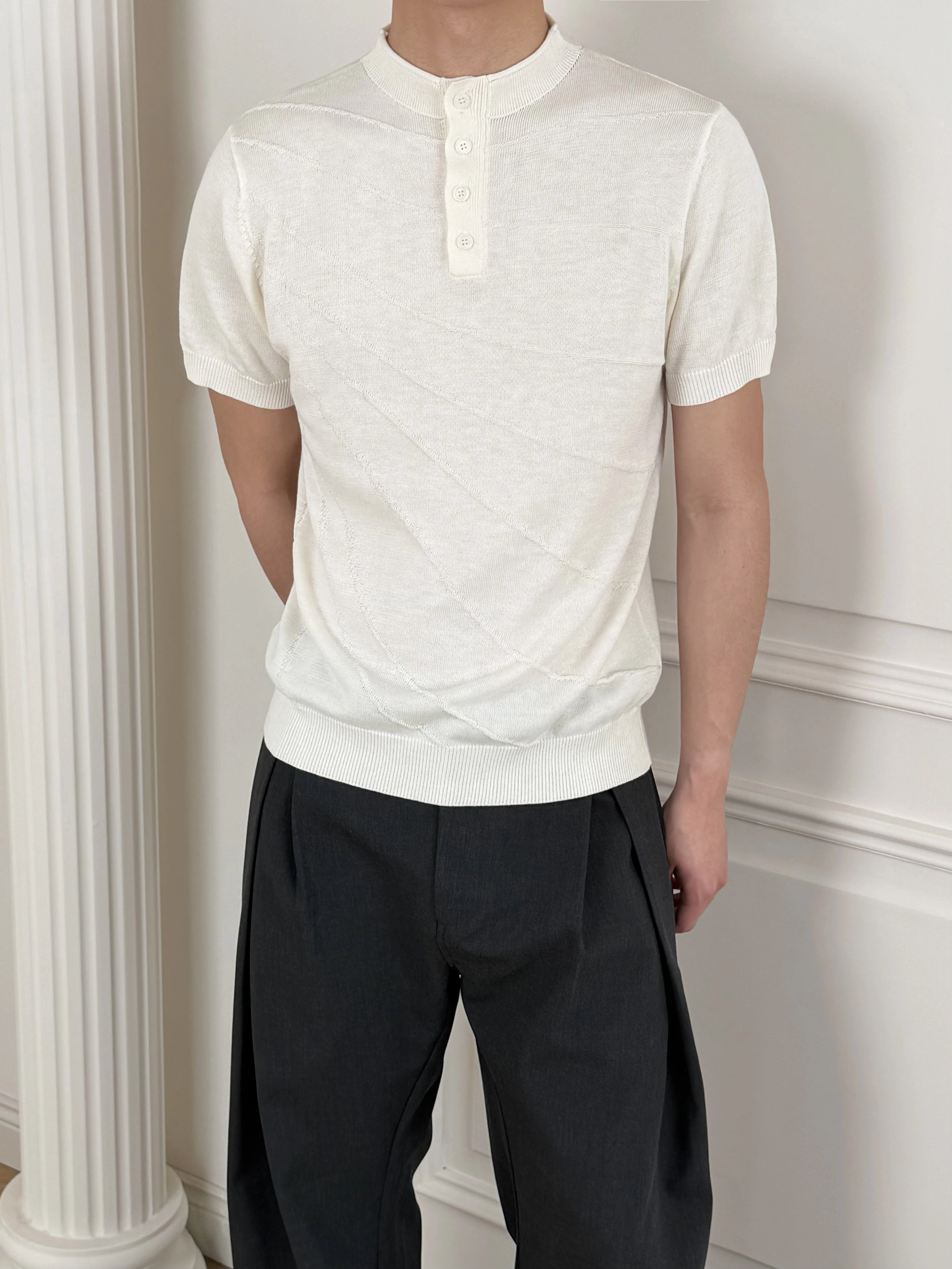 Stay The Night Half Turtleneck Knitted Tee