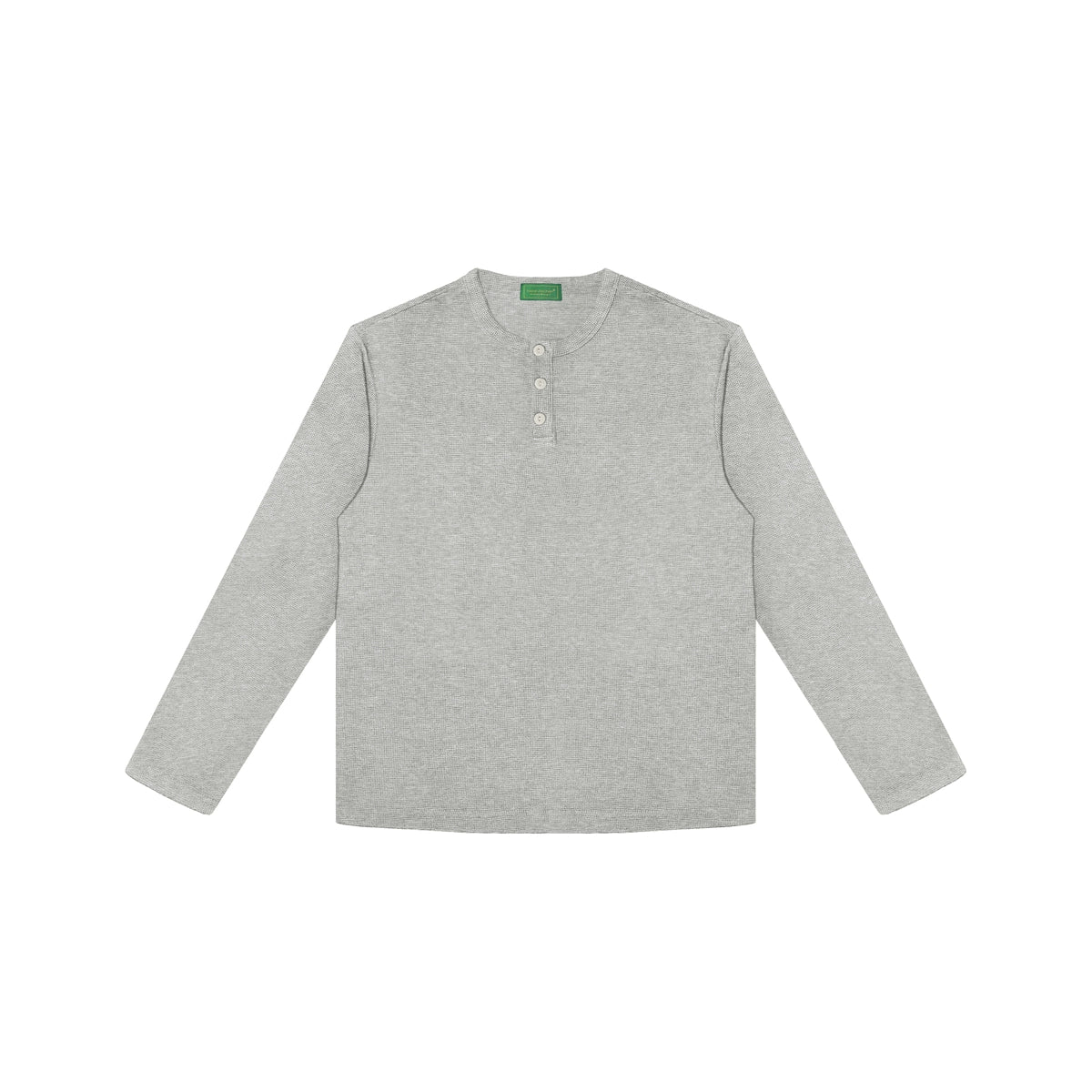 NO LOGO Waffle Henry Collar Slim Bottom Long Sleeve