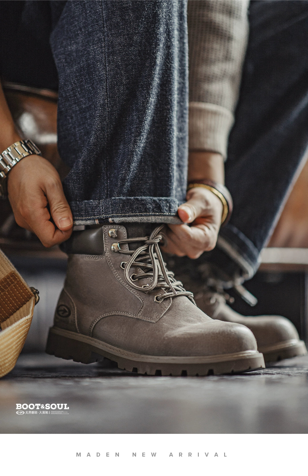 Maden Flip Medium Help Leather Vintage Tooling Martin Boots