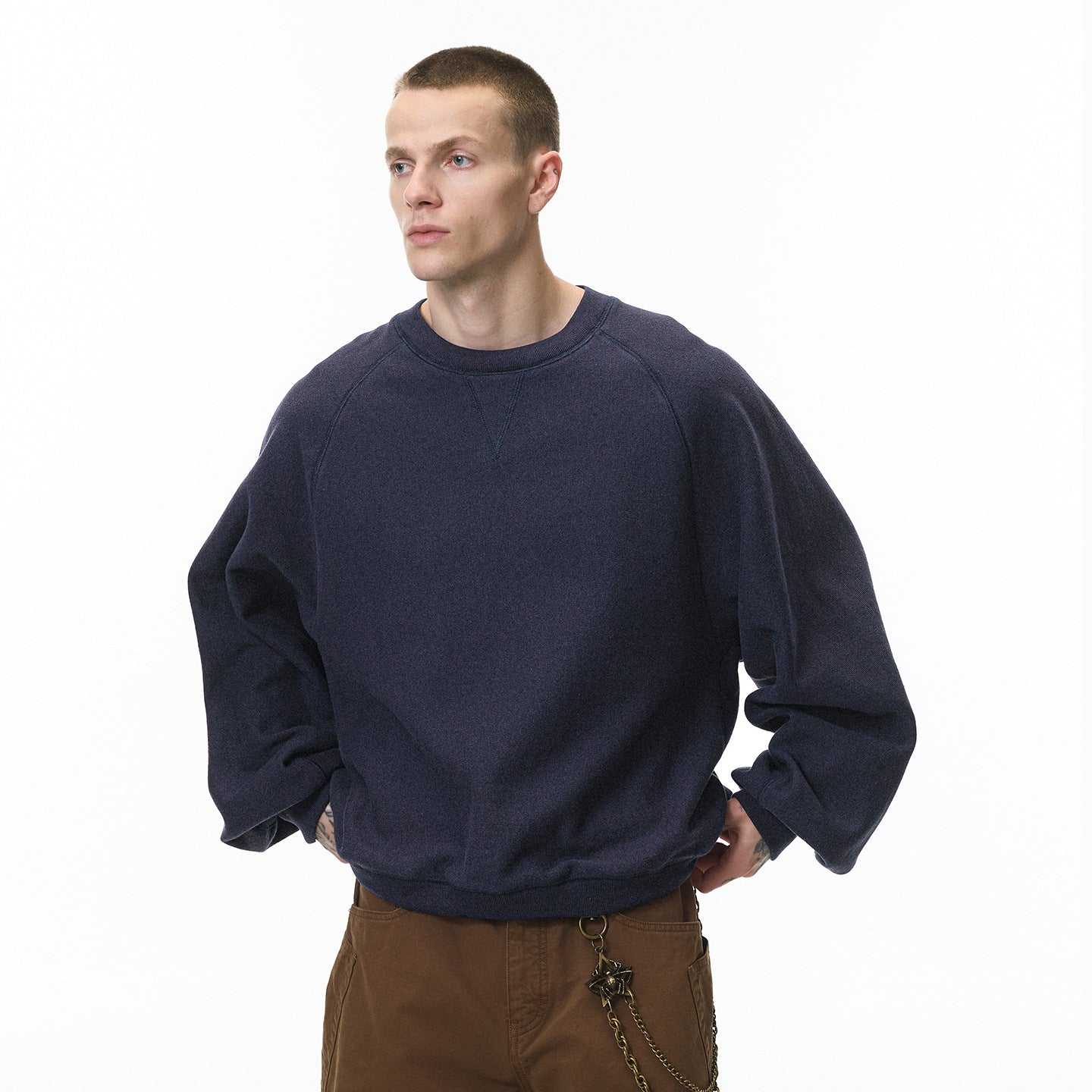 Inflation Lazy Crew Neck Fleece Sweater