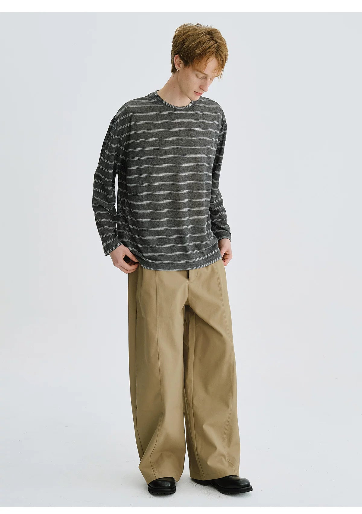 LIVINGTOWN Vintage Simple Casual Loose Striped Long Sleeve