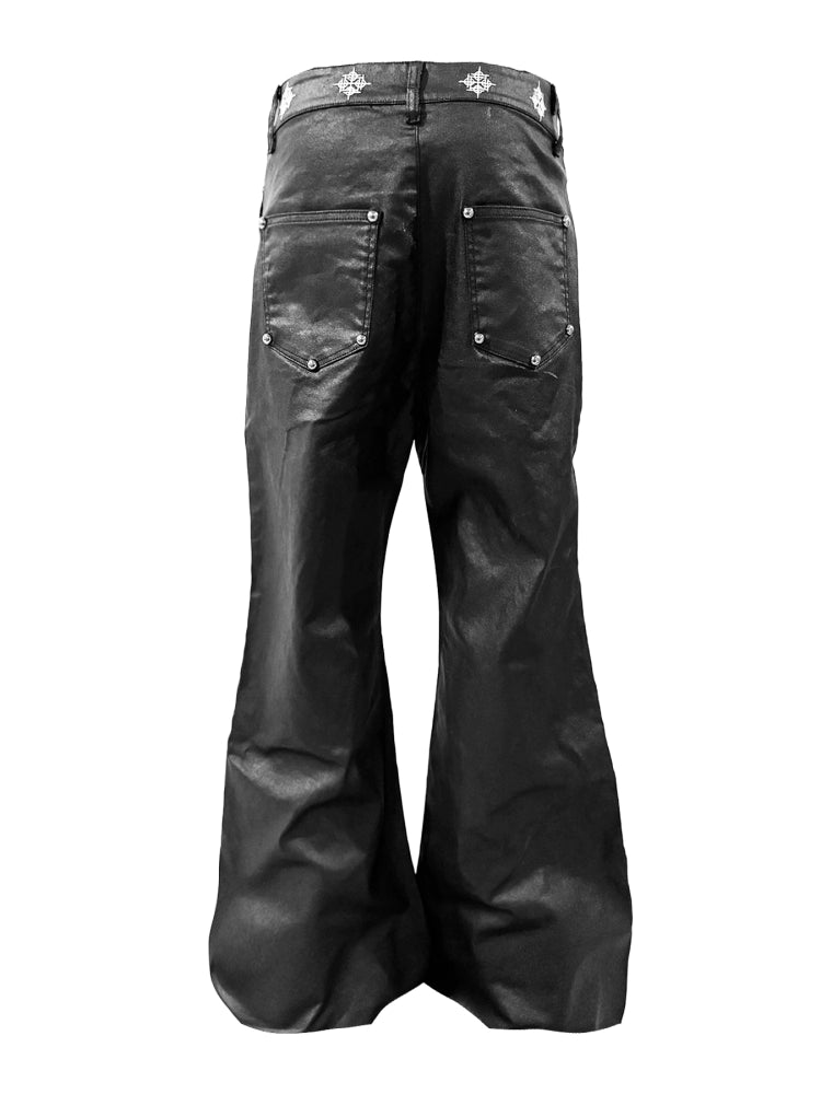 DETW Niche Micro-pull Brush Wax Coated Jeans