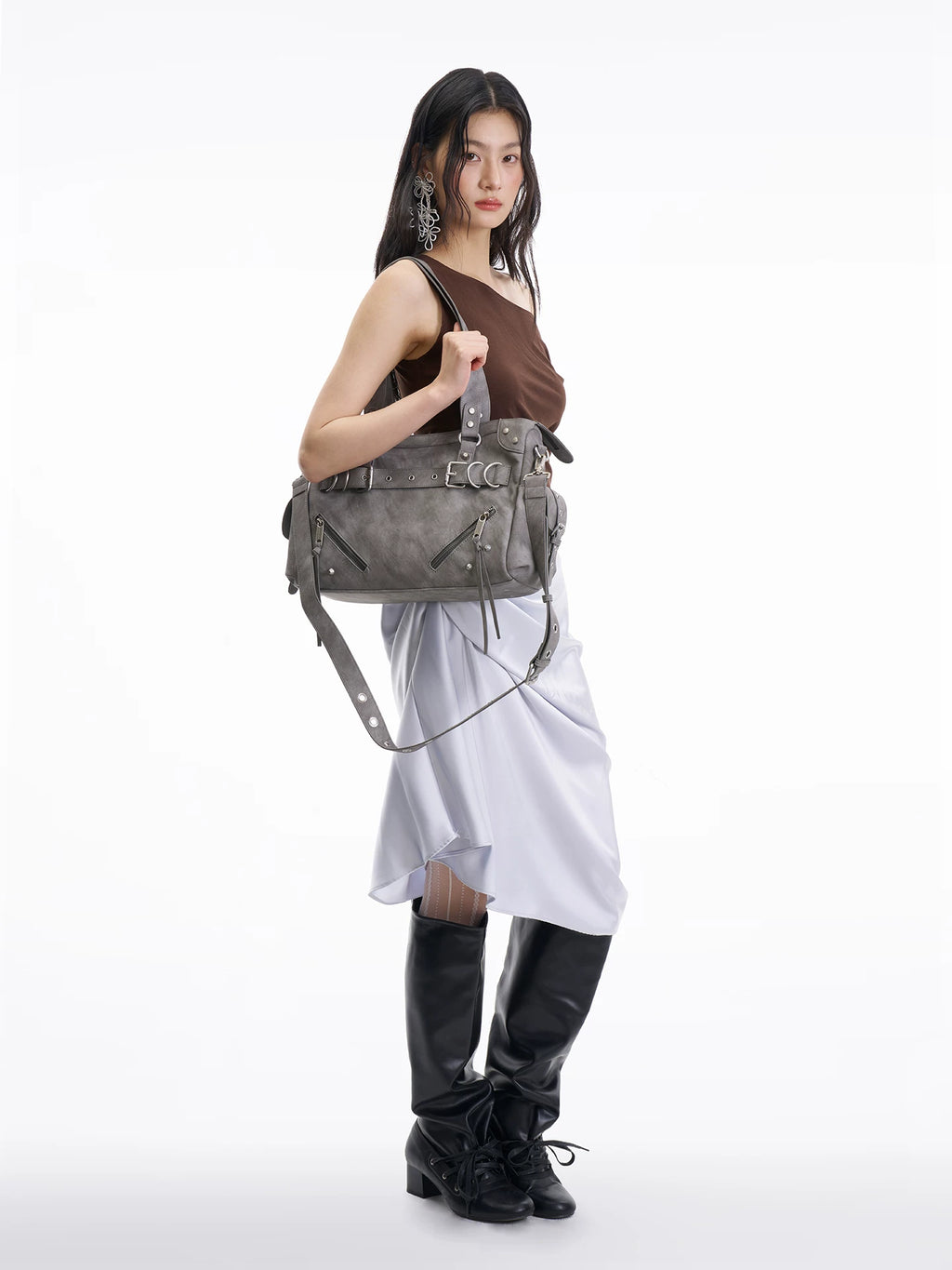JANDRESS Rivet Large Capacity Shoulder Underarm Bag