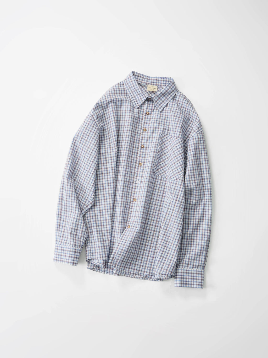 LIVINGTOWN Vintage Versatile Contrast Fine Checkered Shirt
