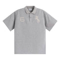 Loopsoon Chest Double Embroidered Casual Lapel Tee