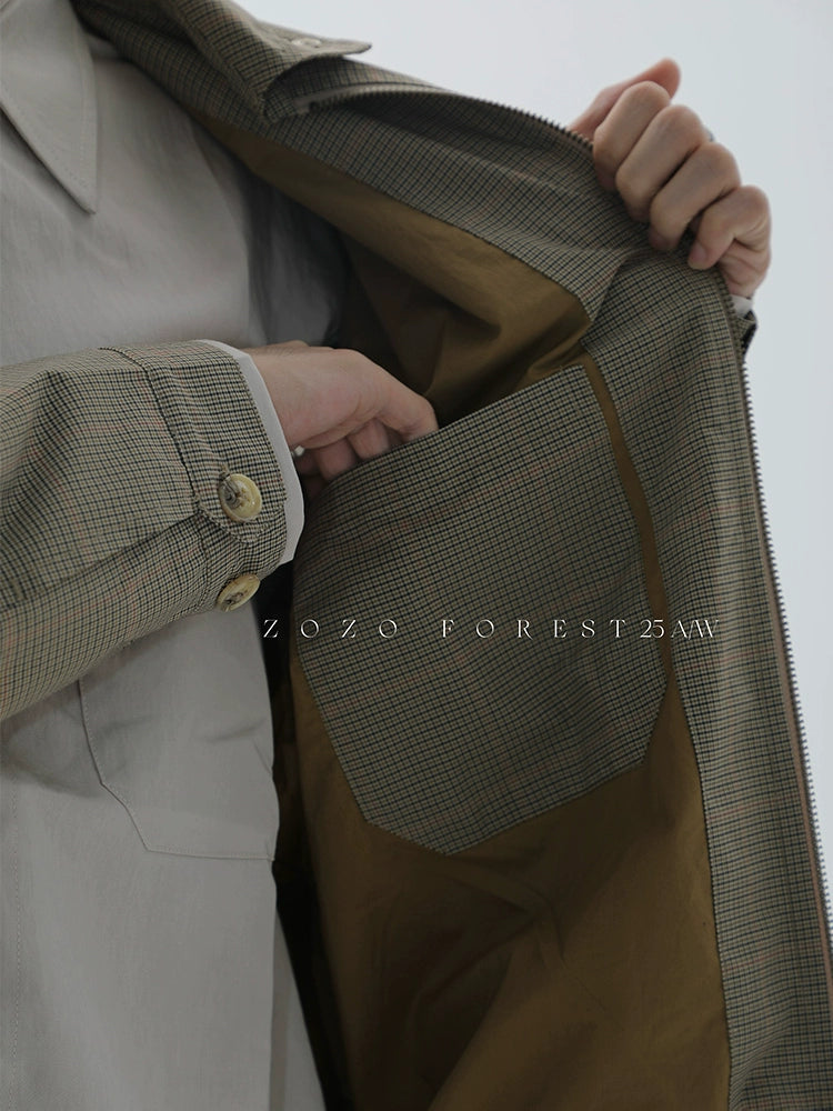 ZOZOFOREST Plaid Vintage Flight Jacket