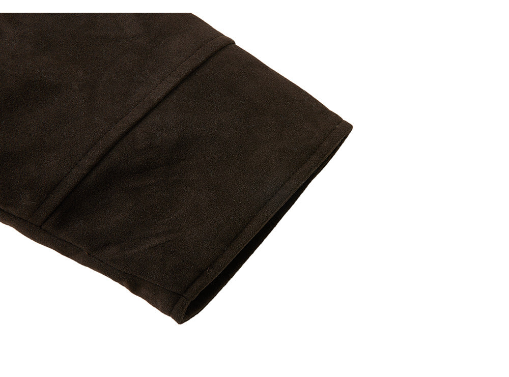 EME Cowhide Fleece Gradual Change Plaid Jacket