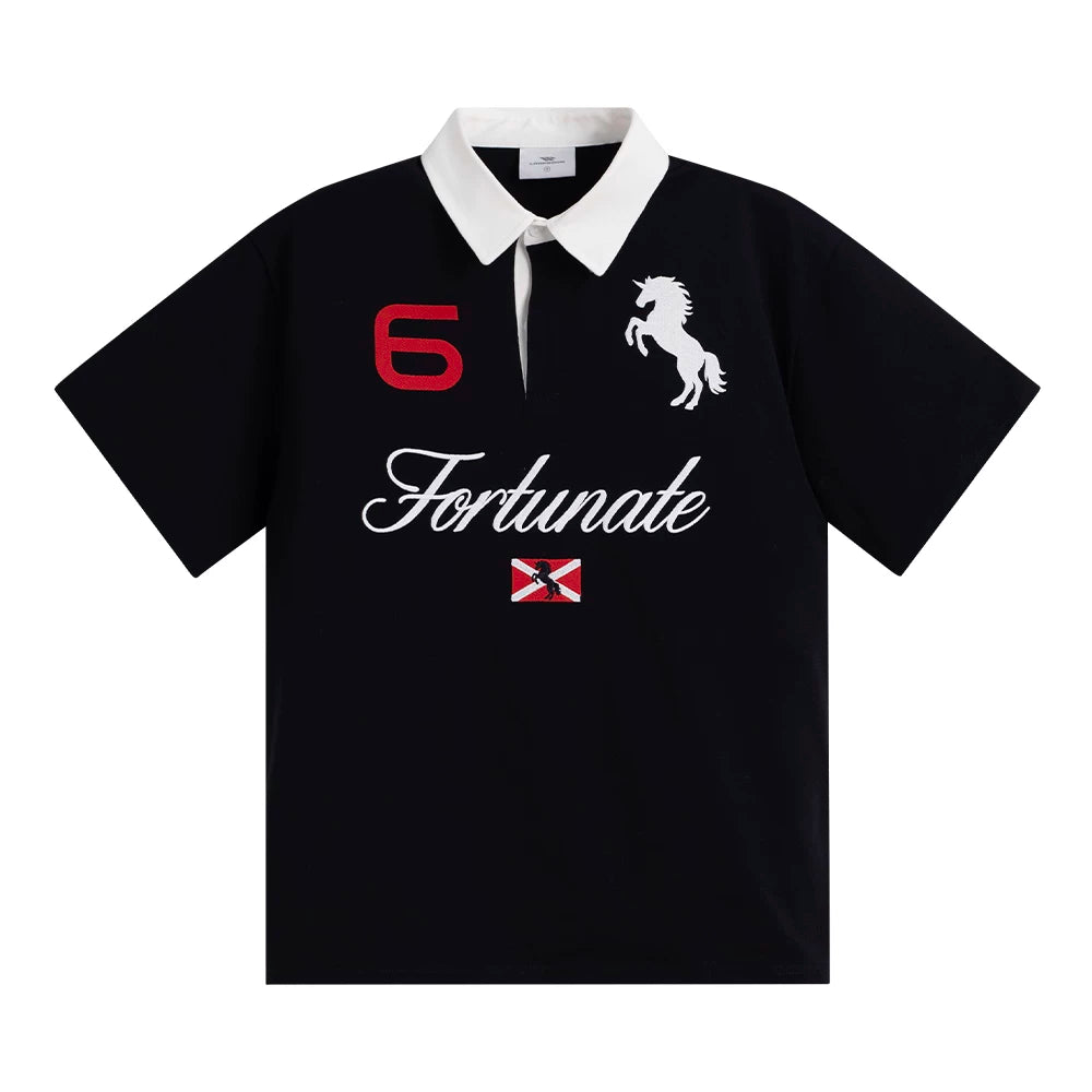 Loopsoon War Horse English Embroidery Contrasting Tee