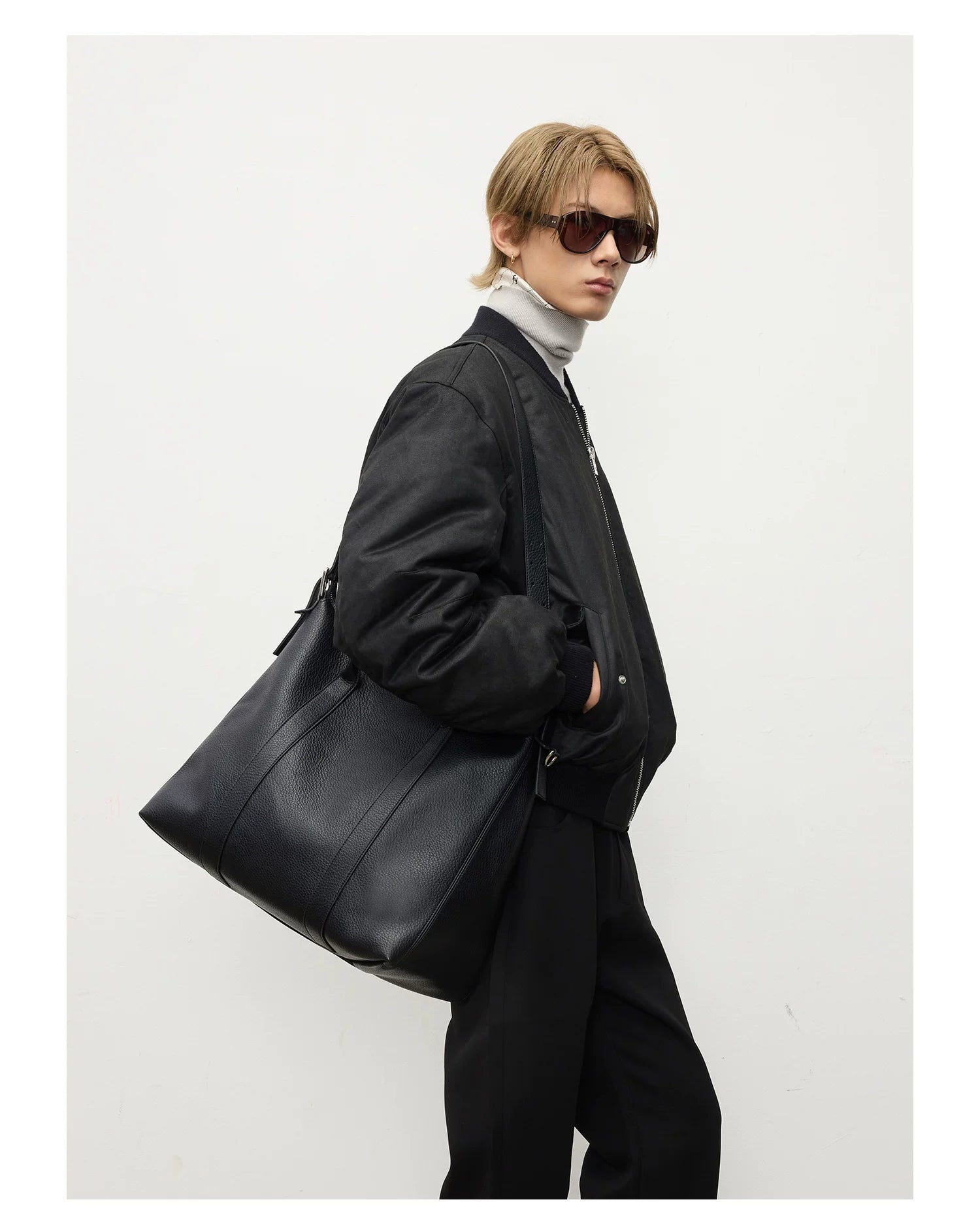 TERRAINCOGNITA Suede Splicing Large Capacity Tote Crossbody Bag