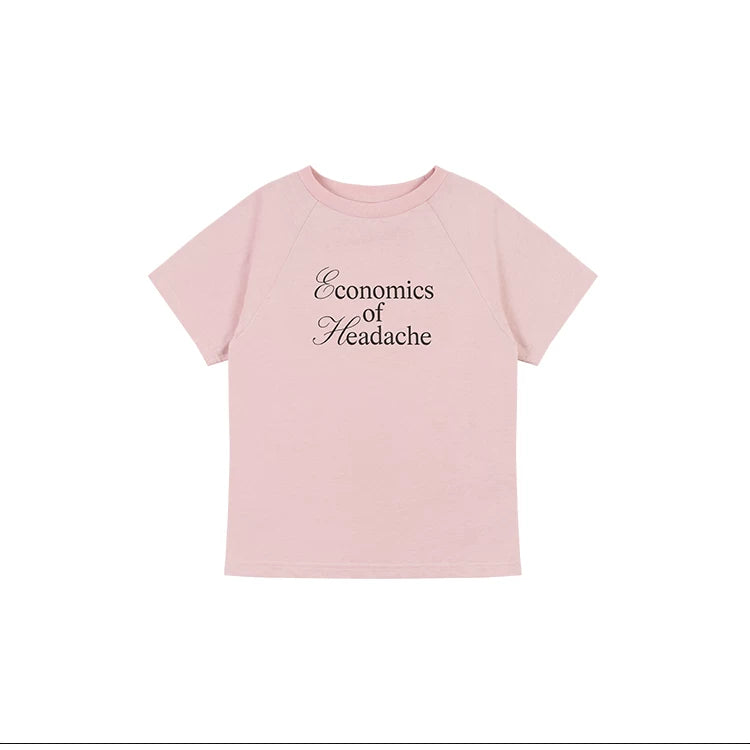HEADACHE Crew Neck Shoulder Casual Tee