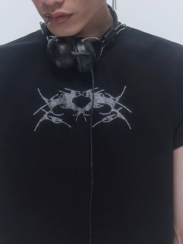 SGW "Wings of Thorns" Hot Diamond Subculture Elastic Slim Sleeve Short Sleeve Tee