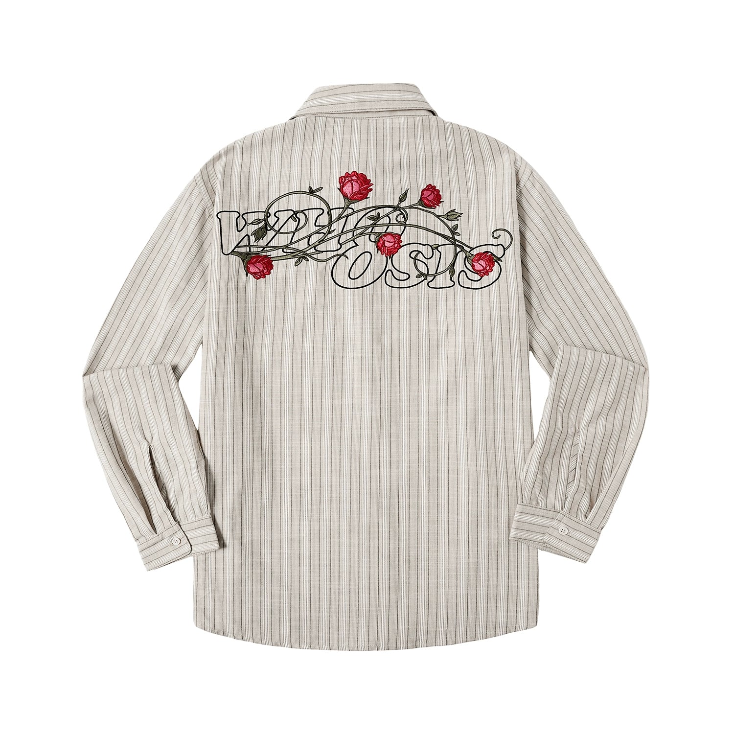 WHOOSIS Vine Rose Striped Long Sleeve Shirt