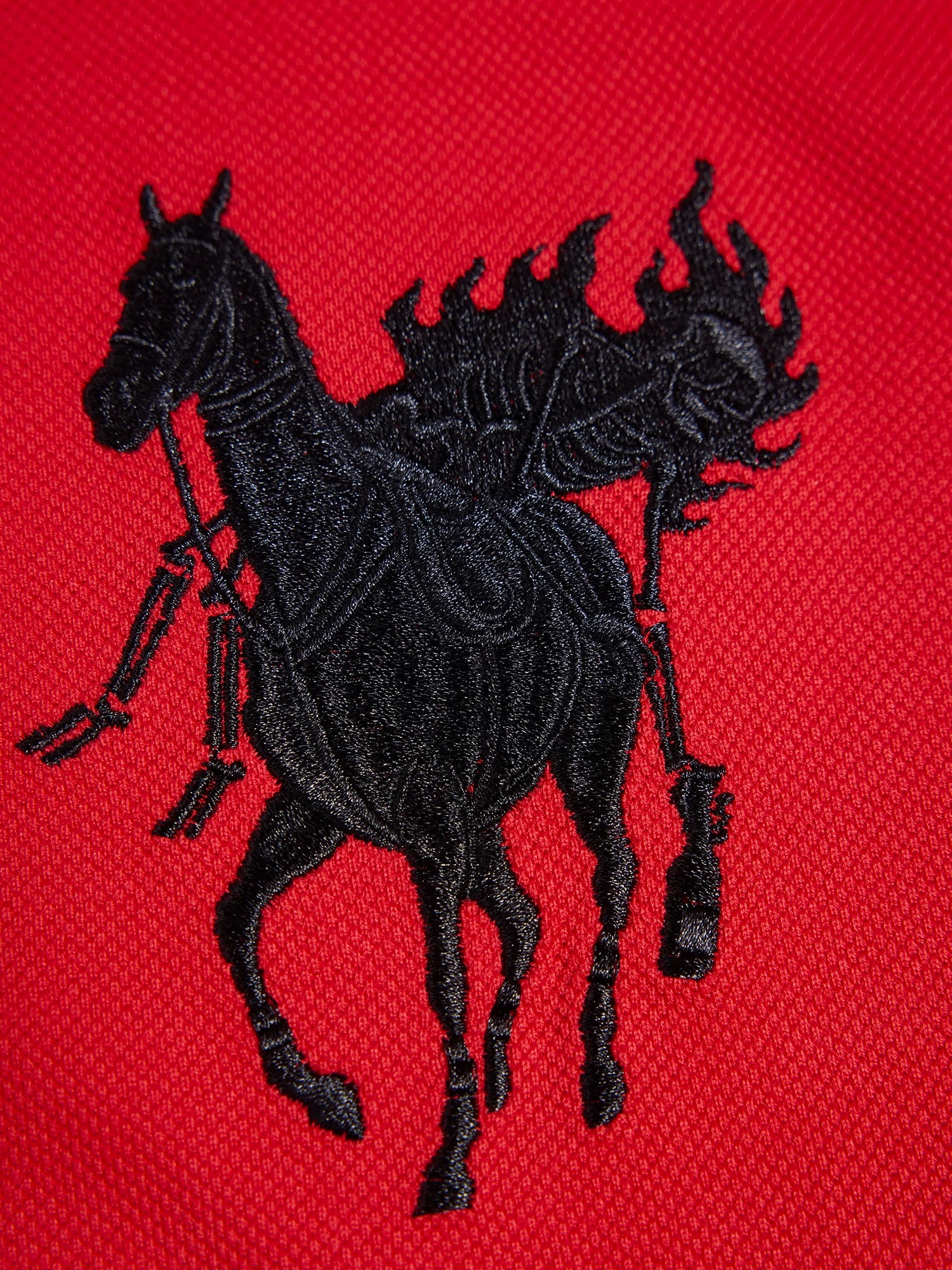 HAS2SONS Polo Neck Embroidery Contrasting Tee