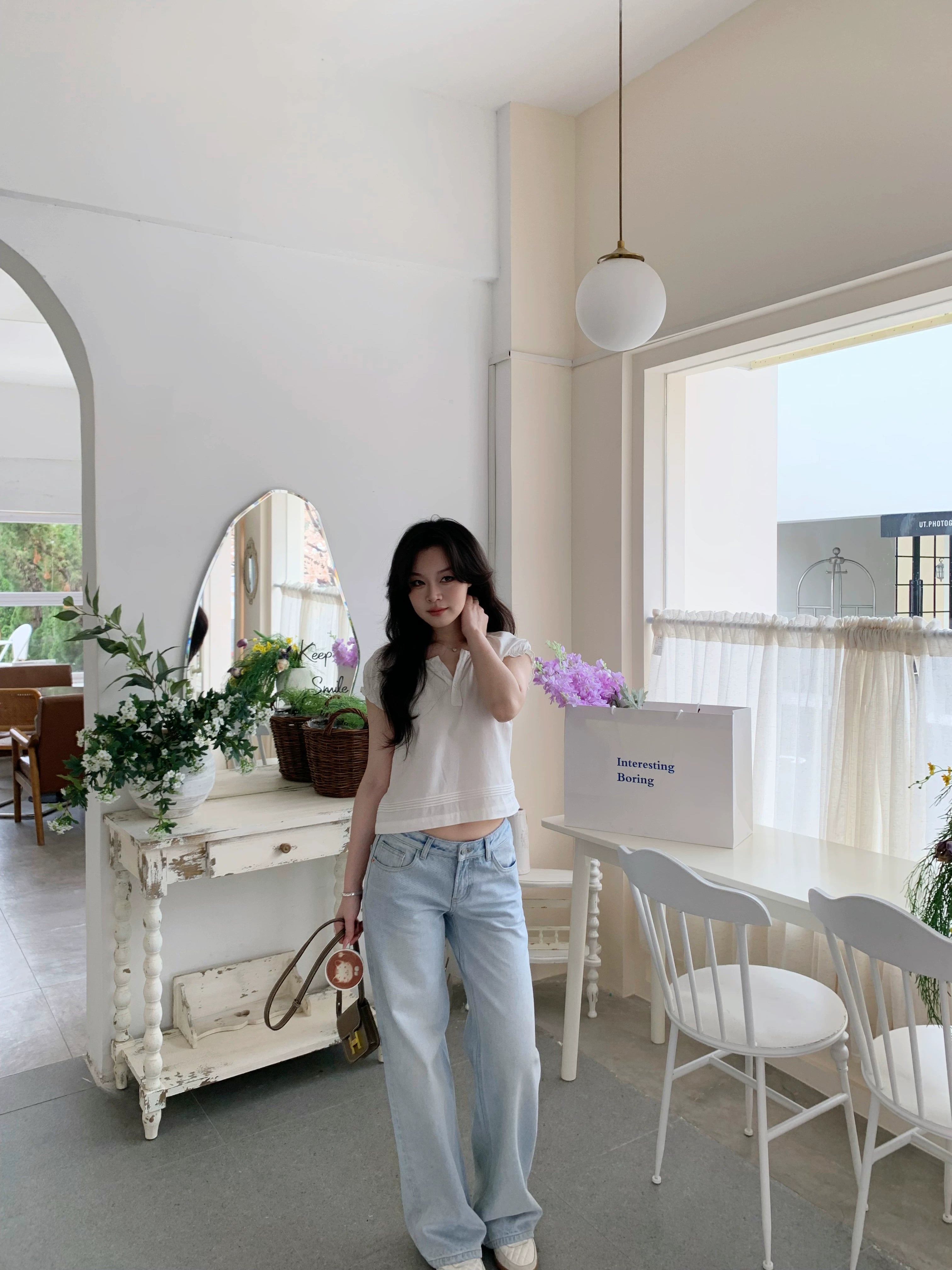 Popchee Skinny Versatile Wide Leg Jeans