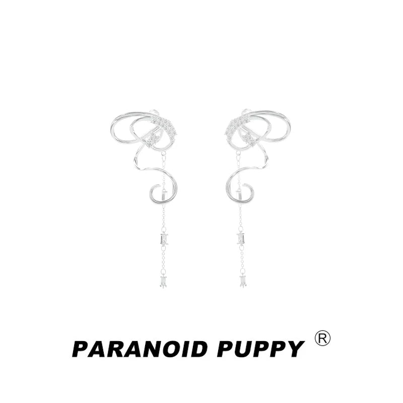 PP Streamer Bow Fringed Earrings