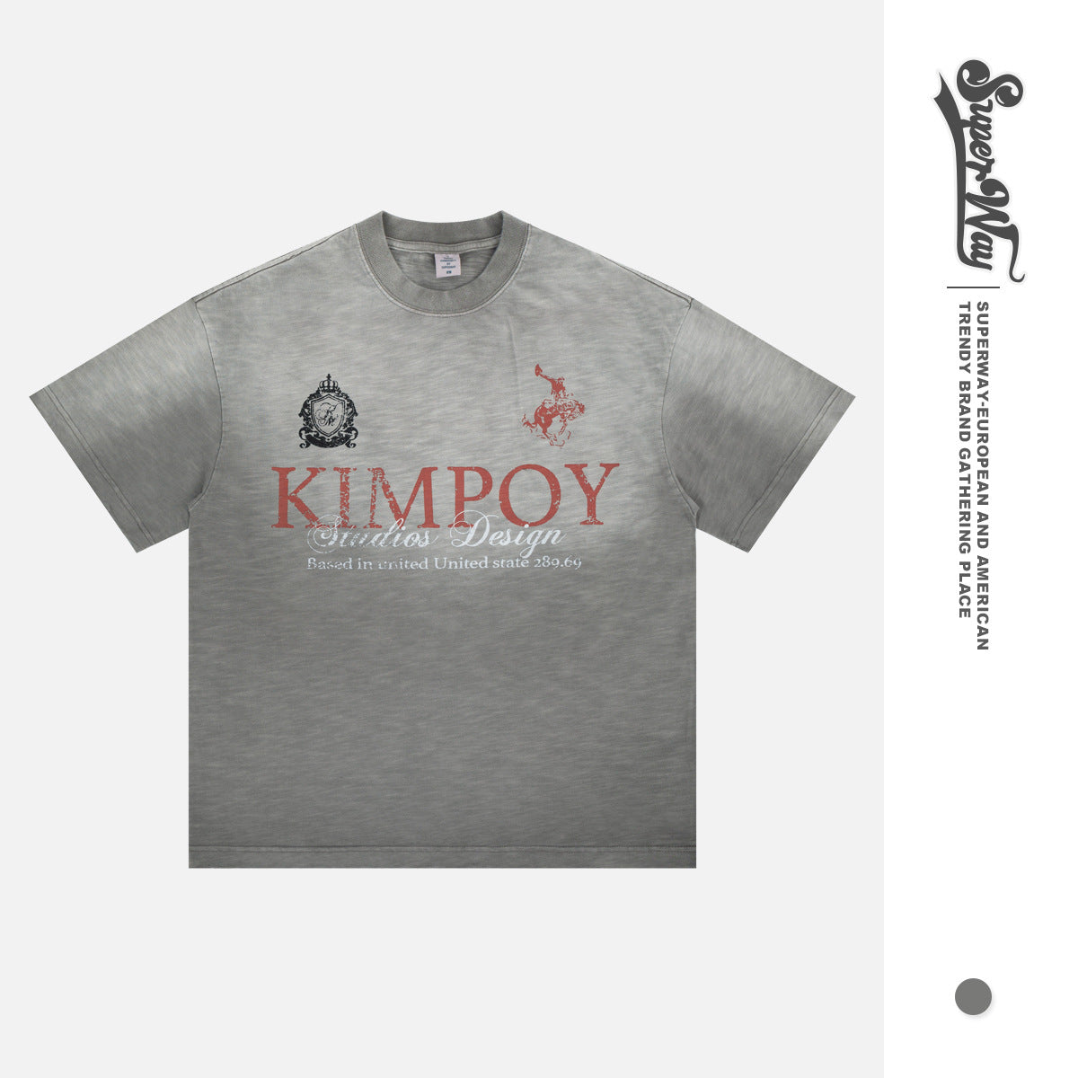 SUPER WAY Gradual Change Letter Print Tee