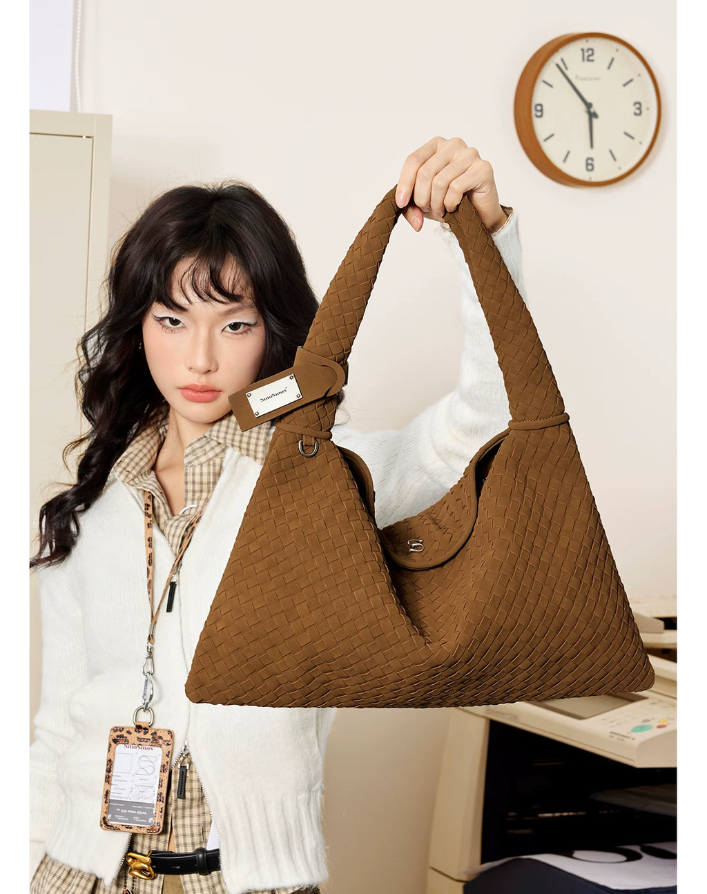 SmoSmos Hand-woven Frosted Leather Underarm Bag