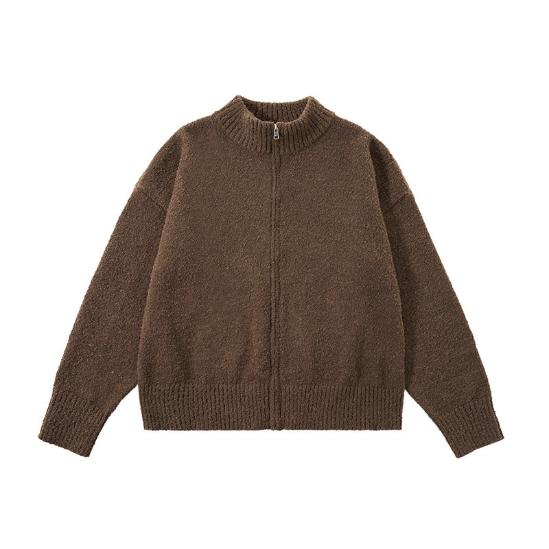 Inflation Vintage Stand-Up Collar Sweater Jacket