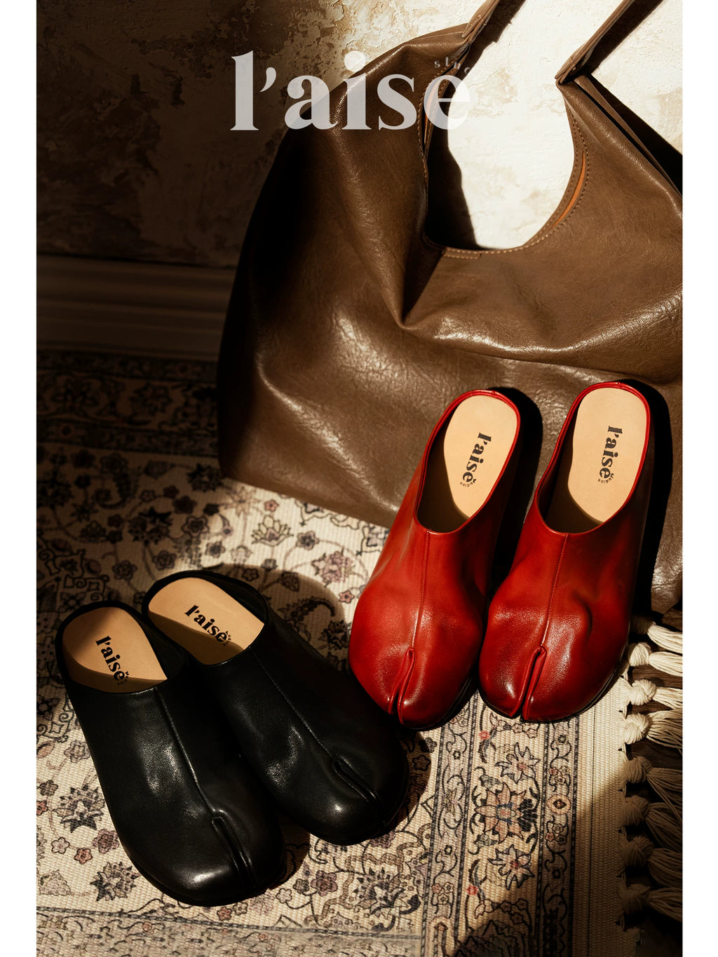 L'aise Retro Outerwear Bag Head and Half Slippers