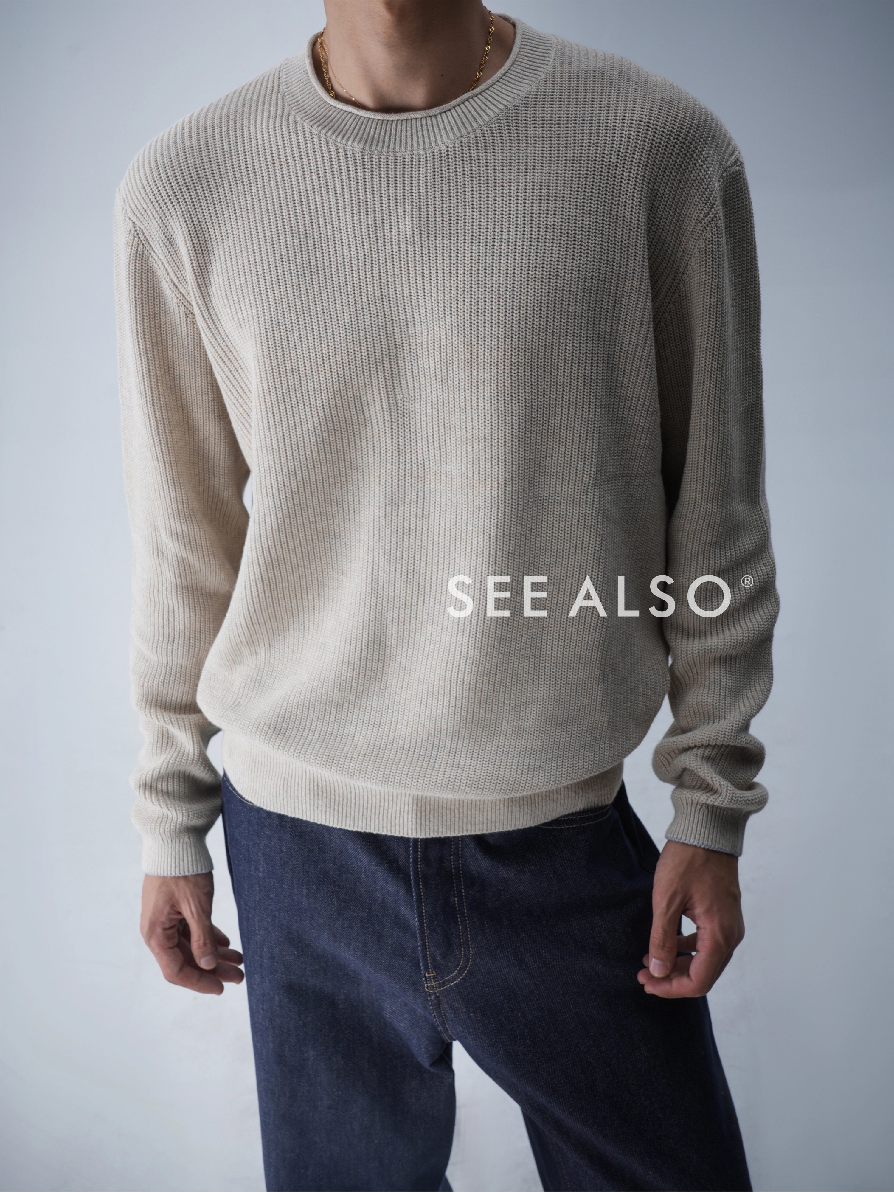 SEE ALSO Slack Minimalist Crew Neck Long Sleeve Knitted Sweater