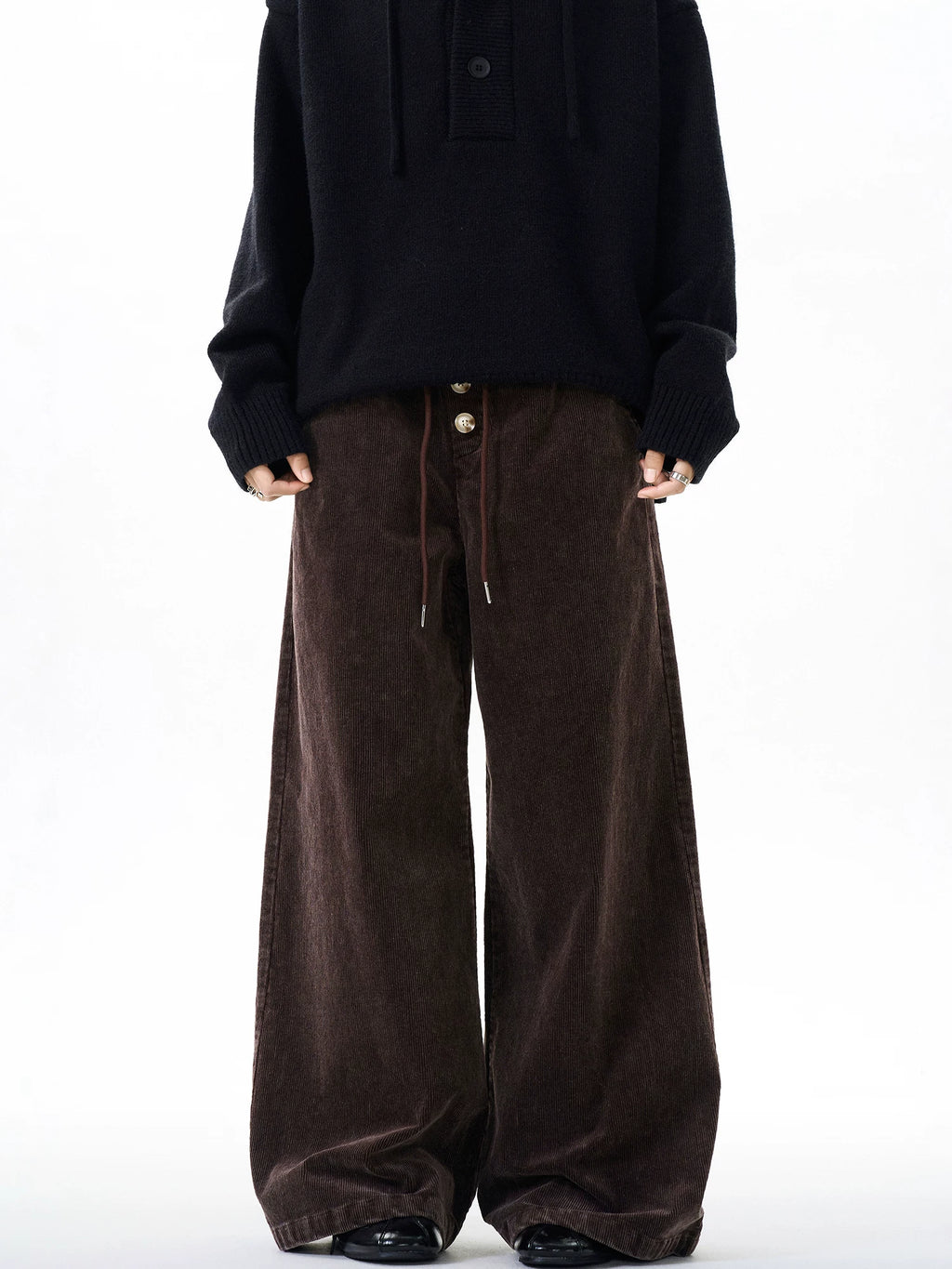 TRUQUEST Retro Distressed Corduroy Overalls