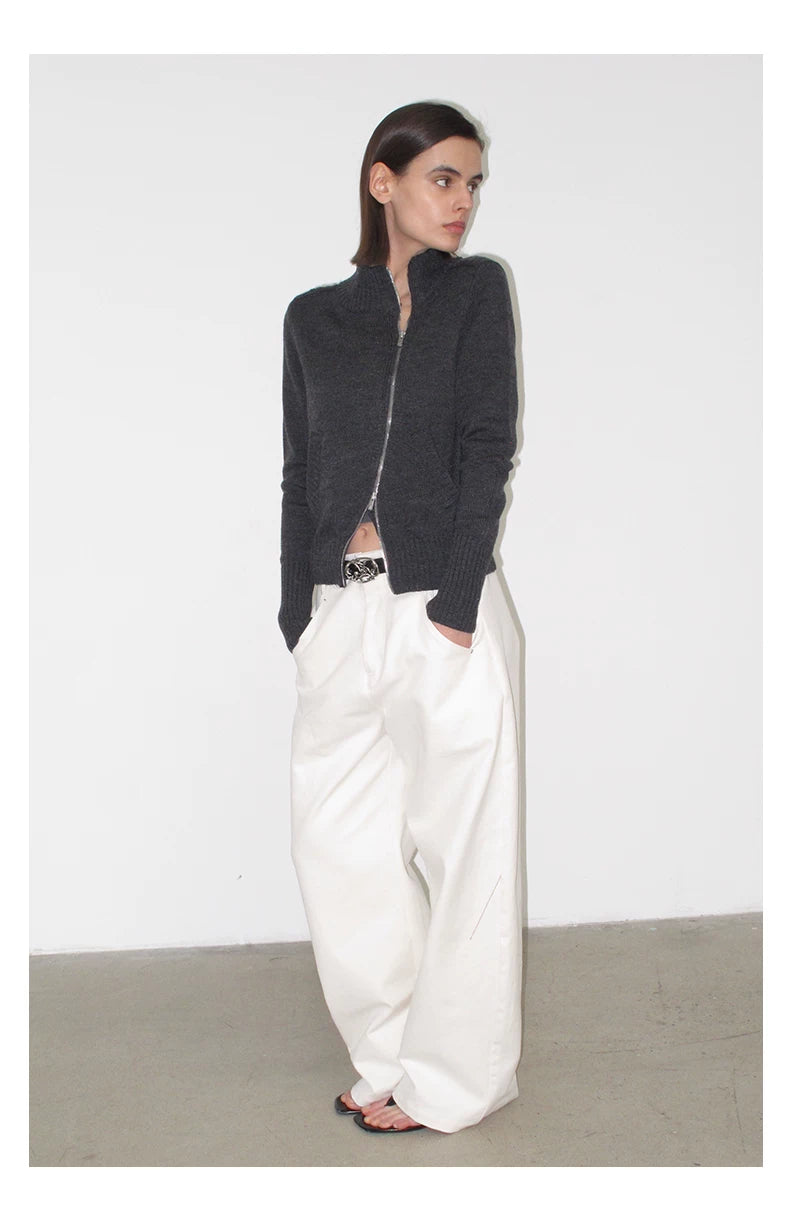 NOT UGLY Versatile Shoulder Cardigan Knit Sweater